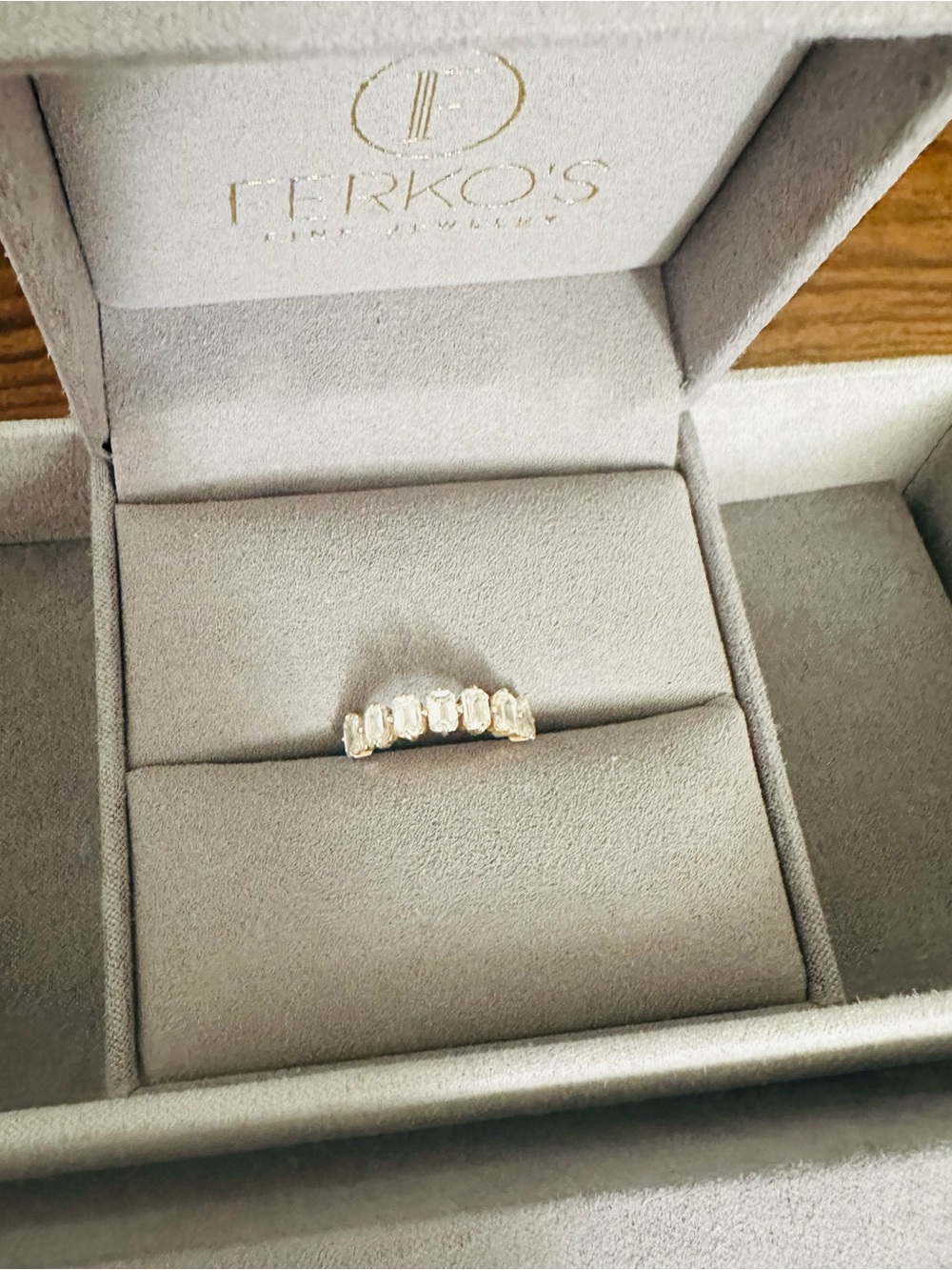 14k Gold Emerald-Cut Lab Diamond Stackable Band - Women Jewelry